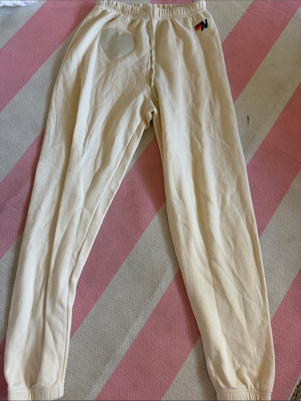 Aviator Nation Cream Women's Sweatpants with Small Logo